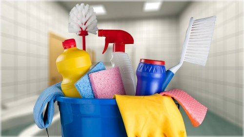Illustration of website cookie consent and cleaning service branding