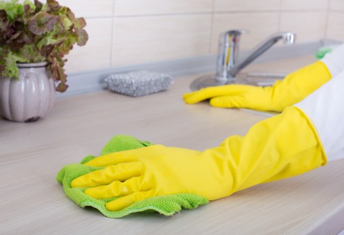 Cleaner preparing carpet cleaning equipment safely before a job